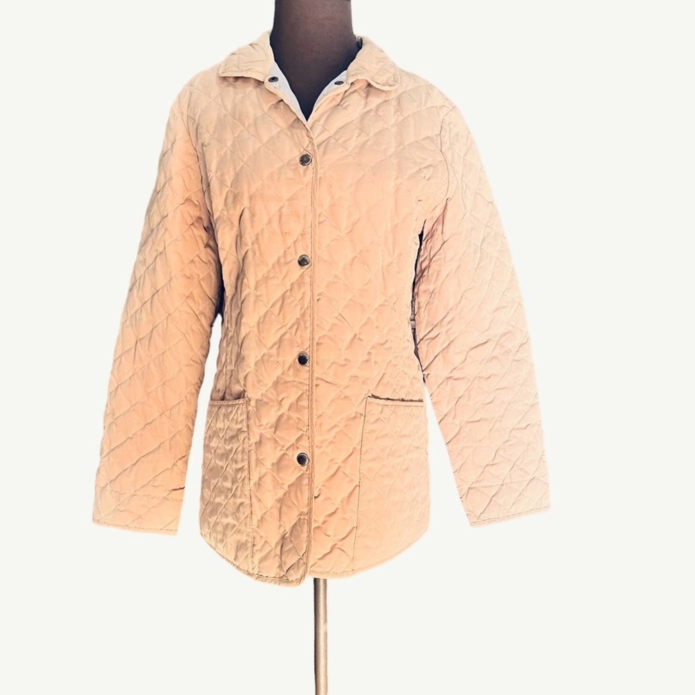 Eddie Bauer Quilted Cream Tan Goose Down Gorpcore Outdoor Lightweight Jacket